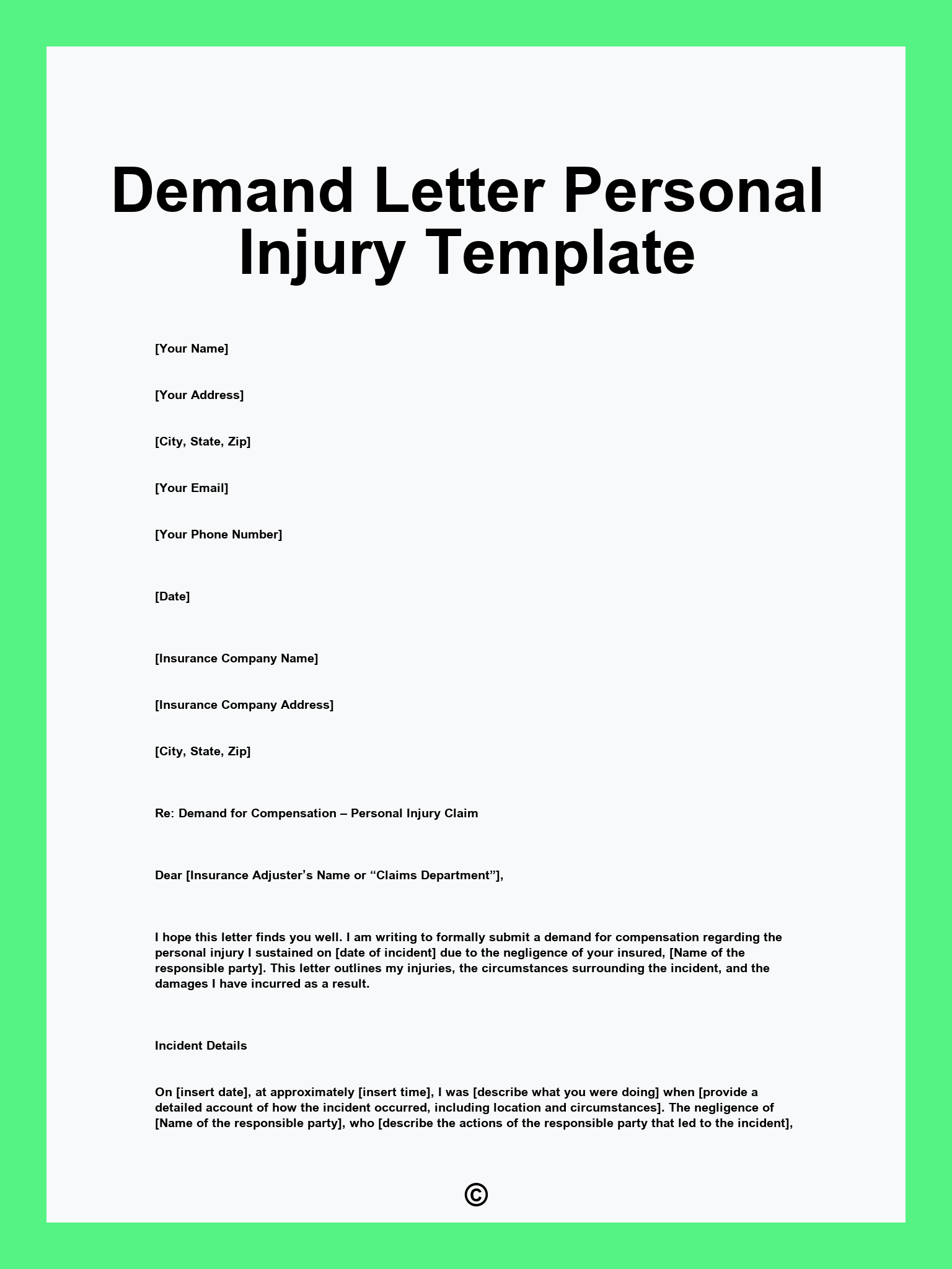 Demand Letter Personal Injury Template