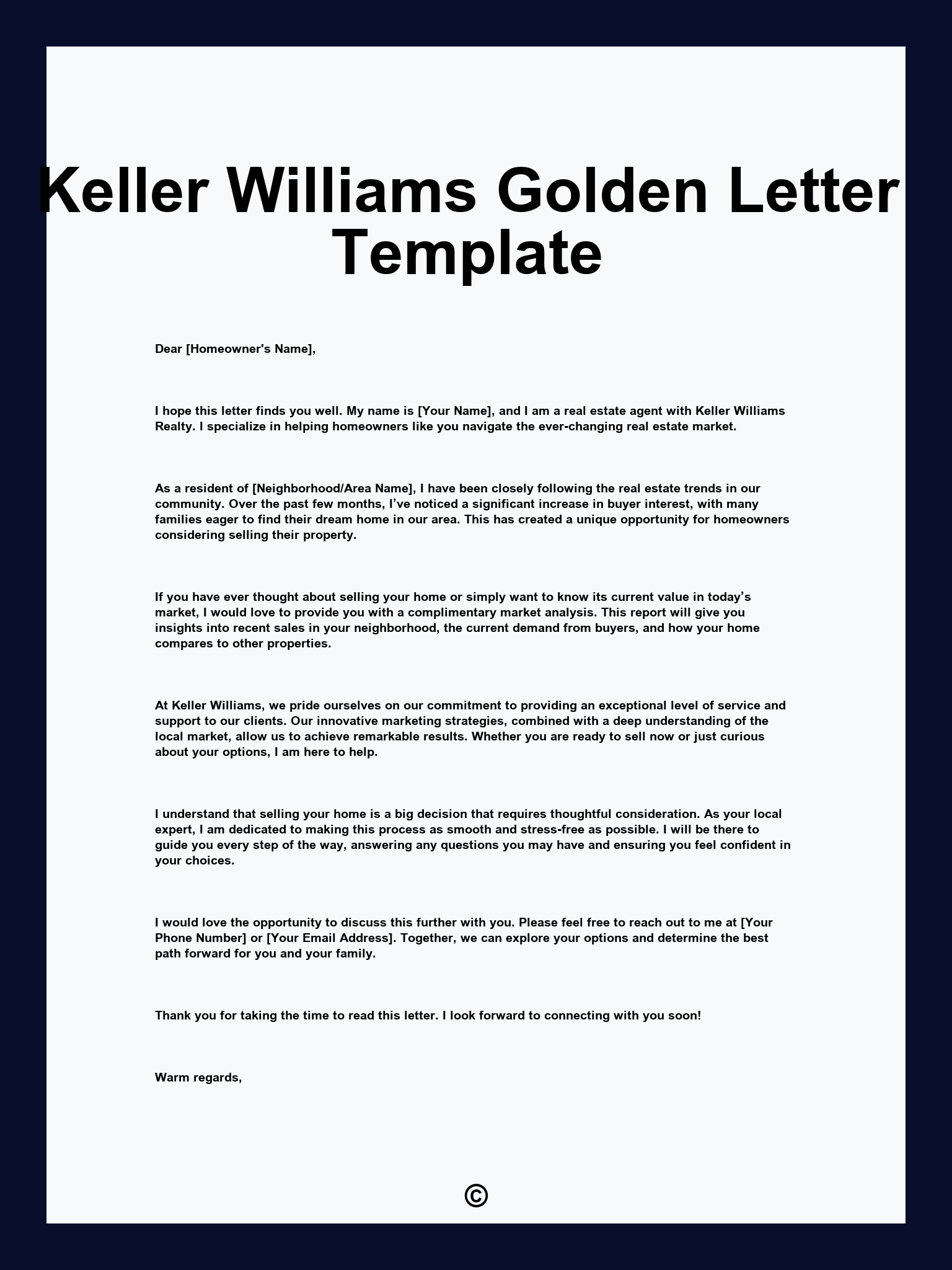 Keller Williams Golden Letter Template