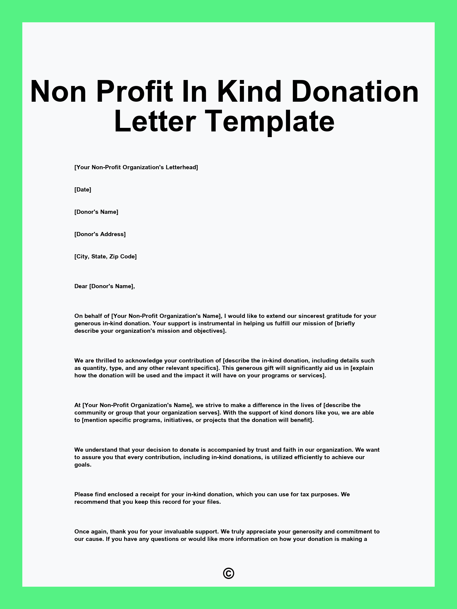 Non Profit In Kind Donation Letter Template